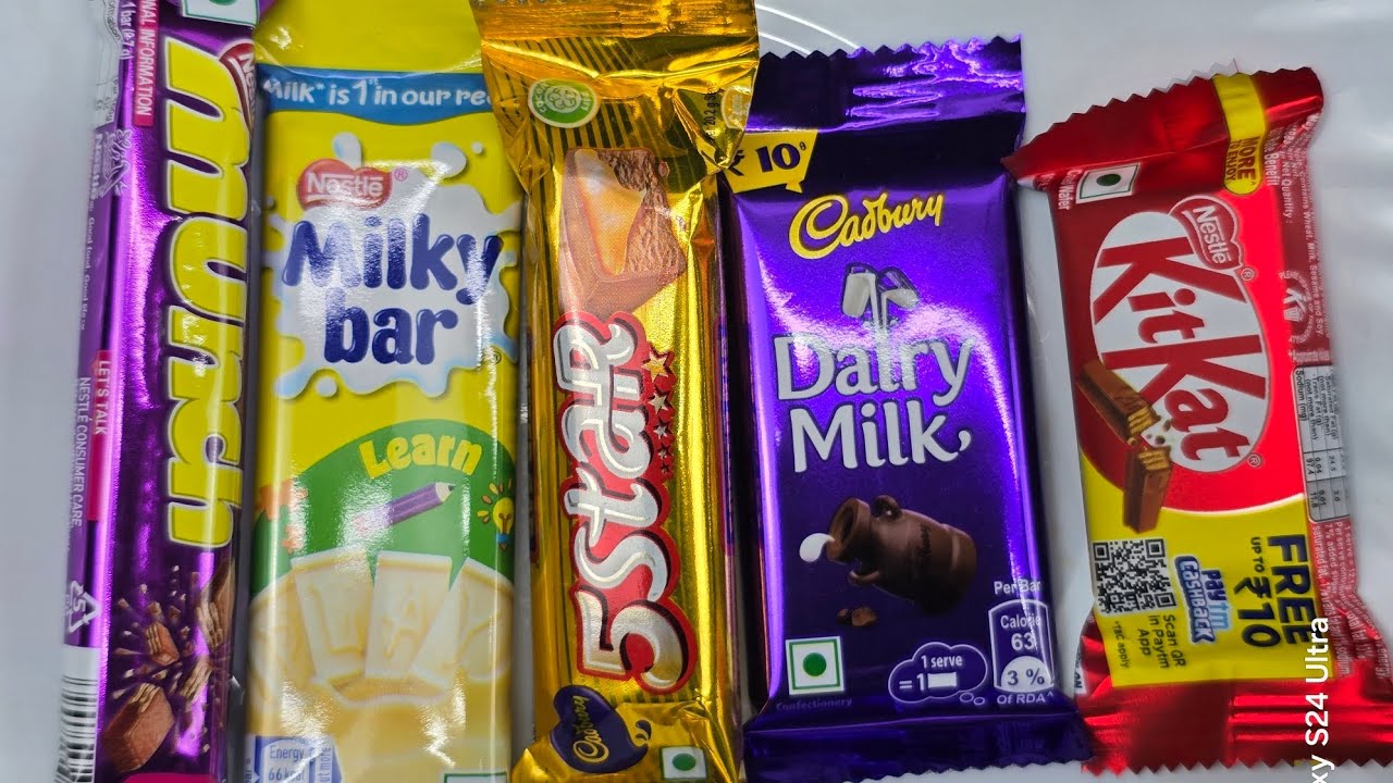 Chocolates unwrapping with satisfying sound 