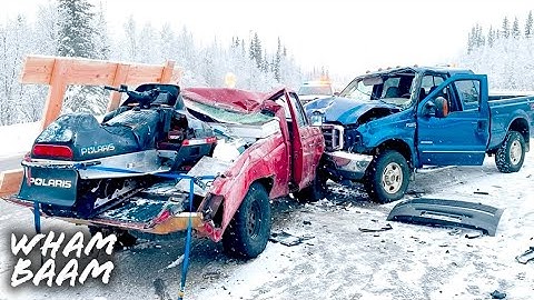 BAD PICKUP DRIVER CAUSES WILD SNOWPLOW CRASH | DASHCAM STORIES 161