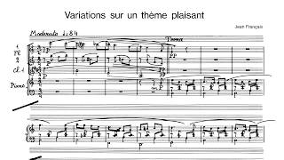 [Score] Jean Françaix - Variations sur un thème plaisant (1975) for piano and wind ensemble