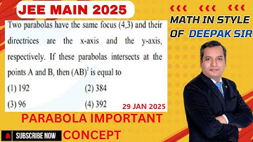 JEE MAIN PYQ 2025 ( 29 JAN- Shift 1 )||PARABOLA PYQ 2025 || IIT JEE Class11 MATHS #JEE2025
