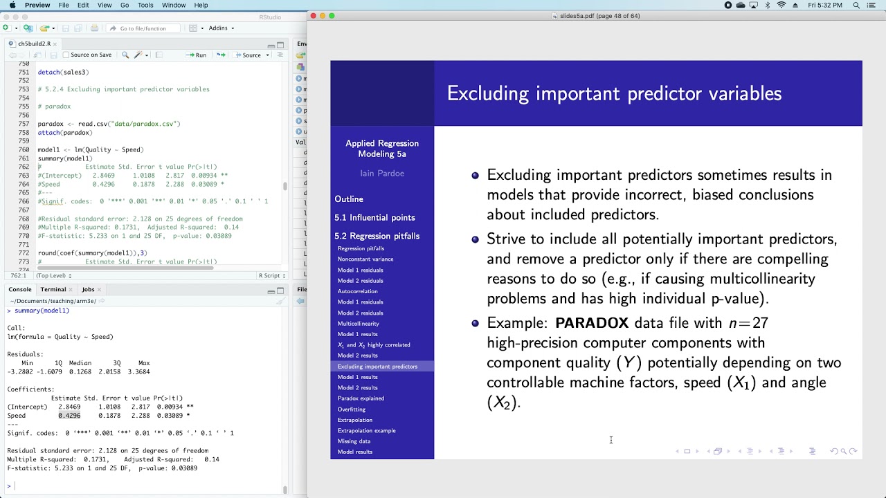 Applied Regression Modeling 5.2d: Multiple linear regression pitfalls - Simpson's paradox