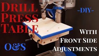 Drill Press Table With Handy Front Side Adjustments || Pylväsporakoneen pöytä kätevillä säädöillä