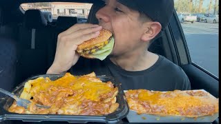 Chili Cheese Fries + Super Cheese Burger + Chili Cheese Dog Mukbang 
