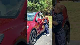 He locked my car from the inside 😳 #automobile #tesla