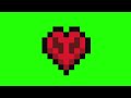 Hardcore Heart Minecraft Transition Green Screen 4K 