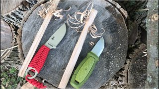 Comparing Neck Knives, Mora Eldris & Esee Izula.