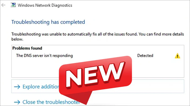 The dns server isn't responding - Windows 11/10/8/7 - 2026 - Ethernet / wifi