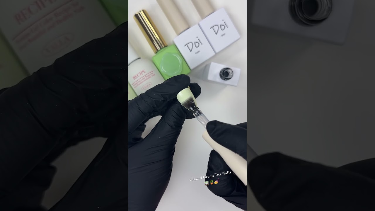 Glazed Green Tea 🪴🍵💅 #nails #naildesign #nailgelart #nailtutorial #simplenails