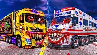Innova Truck Vs Ambulance Train in Indian Bikes Driving 3d screenshot 1