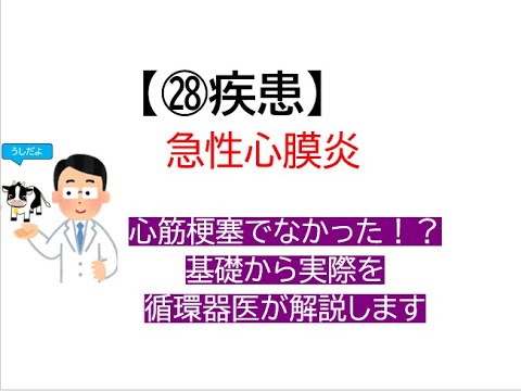 ㉘疾患～急性心膜炎(基礎から心筋梗塞との違いまで循環器内科医が解説します)