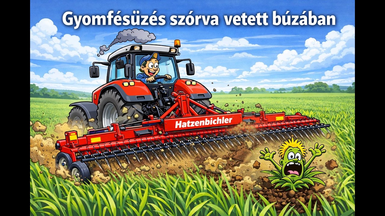 Szórva vetett búza gyomfésűzése. Vajon, hogyan sikerül? Vagyis mit tanultam a beállításról eddig?