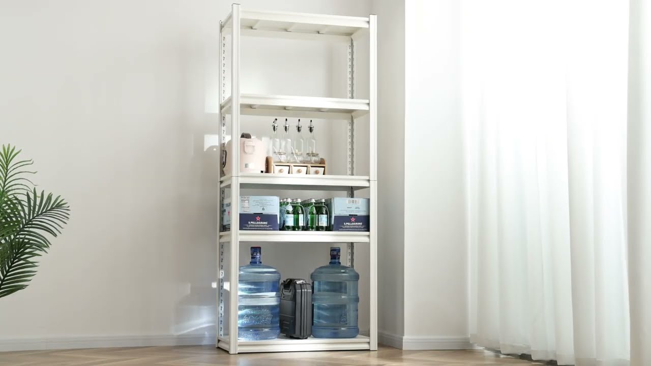 Reibii 31.5" W 5-Tier White Shelving – Adjustable Rack for Home, Kitchen & Living Room