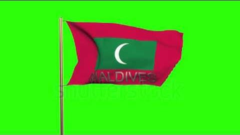 Maldives flag with title waving in the wind. Looping sun rises style. Animation loop Stock video by