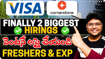 Finally 2 Biggest Hiring Started | Freshers & EXP | Latest Jobs in Telugu | Visa & Cornerstone