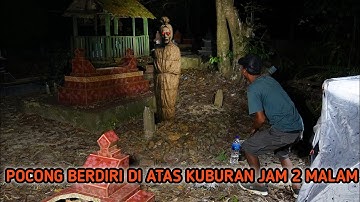 HOROR‼️POCONG BERDIRI DI ATAS KUBURAN TENGAH MALAM TERLIHAT JELAS