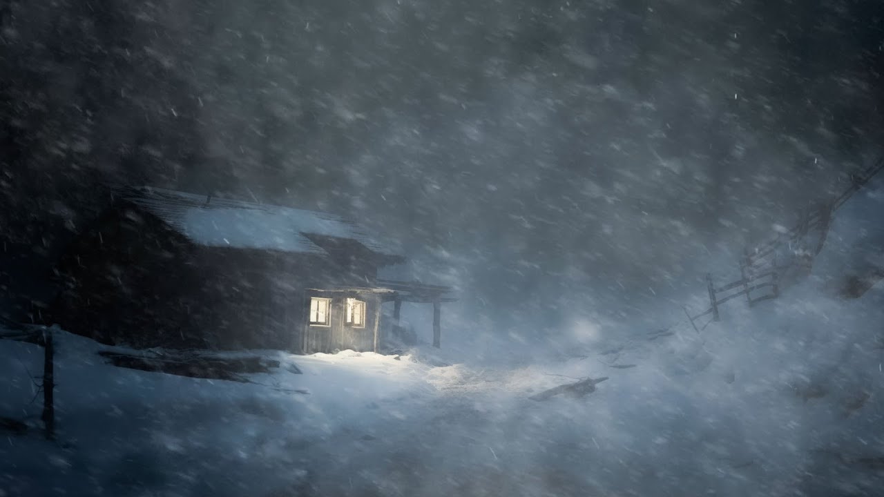 Freezing Snowstorm In A Mountain Village┇Howling Wind & Blowing Snow ...