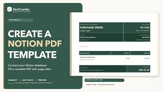Create a Notion PDF Template in ZenCrumbs | Step-by-Step Tutorial