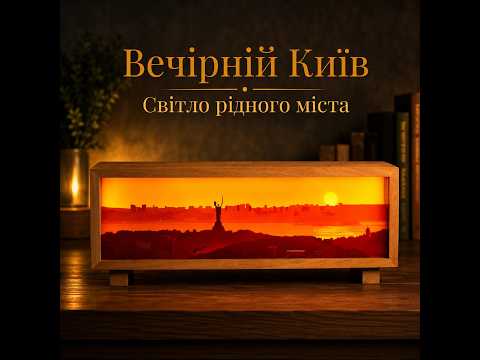 3D нічник "Вечірній Київ" Kyiv night light натуральне дерево (LED, Акумулятор, USB Type-C), видео 1