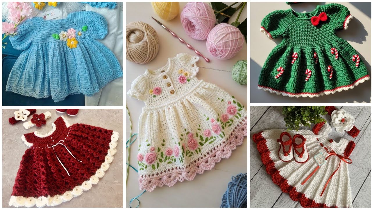 Crochet Baby Frock | Easy Crochet Dress Design | Woolen Handmade Baby Frocks
