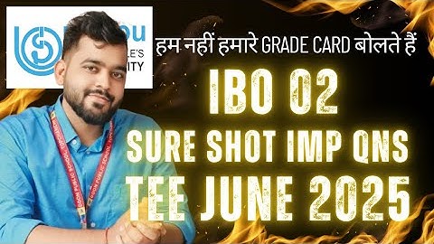🎯🔥 IBO-02 Sure Shot Questions for TEE June 2025 🔥🎯 | IGNOU PATHWAYS
