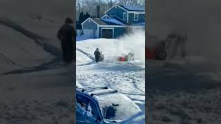 Rate This Funny Neighbour Snowblower Battle 1 to 10? #funny #neighbors #shorts