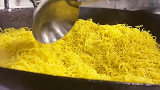 炸醤炒麺（ザージャンチャオメン）を一気に作って皆んなでガーって食べる調理動画【まかない】fried noodle with minced meat for 16 people