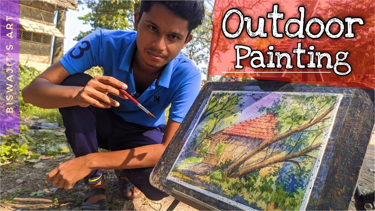 Watercolor Outdoor painting / outdoor study painting / plein air watercolor painting / 