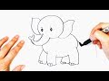 Como dibujar un Elefante Bonito | Dibujos Fáciles Para Niños