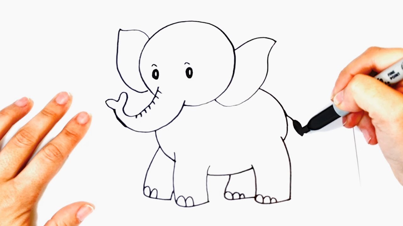 Como Dibujar Un Elefante Bonito Dibujos Faciles Para Ninos Youtube