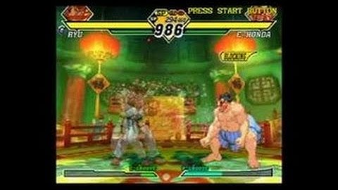 Capcom vs. SNK 2 EO GameCube Gameplay - Ryu versus Honda