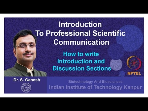Lecture 17: How to write Introduction and Discussion Sections