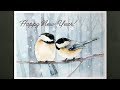 Watercolor Illustration | How to Draw a couple of Birds in Snow