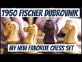 Most beautiful chess set  1950s fischer dubrovnik  mahogany stained and boxwood  royal chess mall