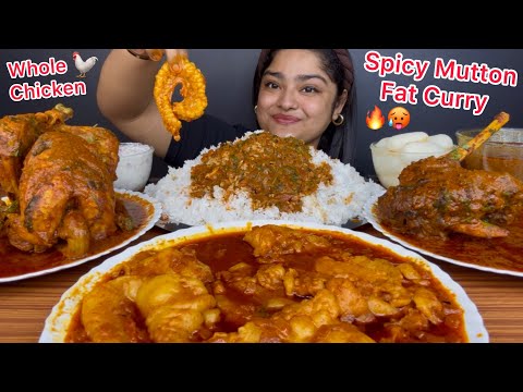 Spicy Mutton Fat Curry Spicy Mutton Raan Curry Spicy Whole Chicken Curry With Rice Eating Show Spicy Mutton Fat Curry Spicy Mutton Raan Curry Spicy Whole Chicken Curry With Rice Eating Show