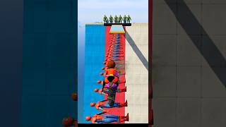 Spider-Man vs Extreme Death Ramp in GTA 5! (1000ft Drop 😱) #shorts