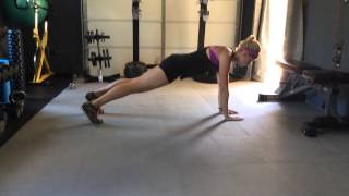 plank with arm fly