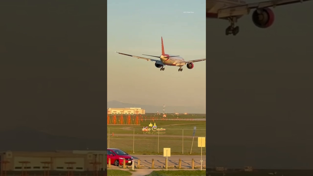 Boeing 777 Landing. Air India. Vancouver Airport.Air India Landling. Flight Takeoff.#FlightStatus 🥀