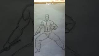 Day 3/100 | Sword Pose Figure Drawing | Gesture   Form Practice. #100daychallenge #figuredrawing
