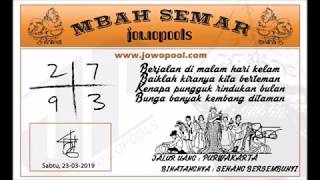 Prediksi Jowo Pools Sabtu 23 Maret 2019 Youtube