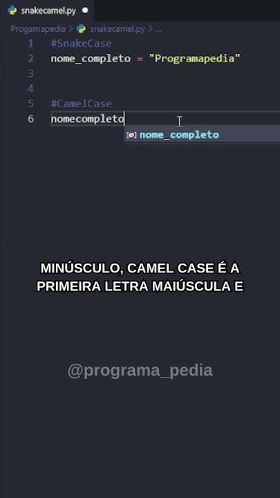 snake_case e Camelcase. #pythonprogramming #python #dev #programming # ...