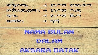 Nama Bulan Dalam Aksara Batak