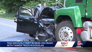 First responders pull driver from car after head-on crash