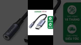 Đầu Chuyển Âm Thanh USB 2 0 Type A Sang 3 5mm Dây Dù Hỗ Trợ Mic MIC Ugreen 30757