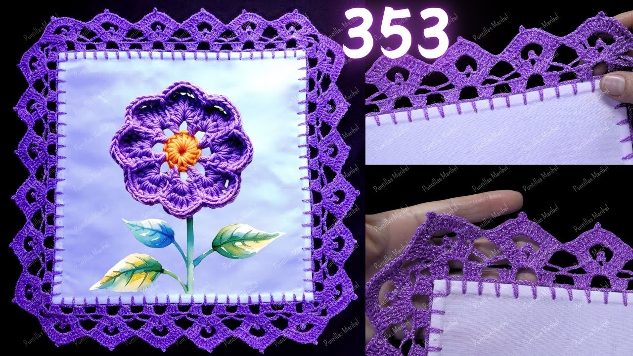 Puntilla de vuelta y vuelta fácil para tus servilletas 💐 353