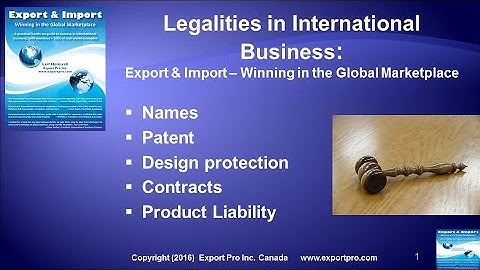 Legalities in International Business - Export & Import Winning in the Global Marketplace