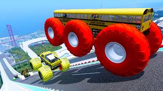Epic High Speed monster trucks jumps crashes & stunts #199 | BeamNG Drive screenshot 3