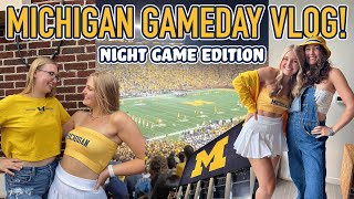 MICHIGAN FOOTBALL GAMEDAY VLOG 🏈 grwm, tailgating, first night game | The University of Michigan