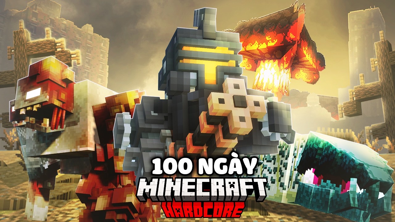 Mình Sinh Tồn 100 Ngày Trong Minecraft Tận Thế Hạt Nhân Siêu Khó !!
