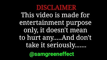 Disclaimer sound effect (Copyright Free Disclaimer) Free Download | #samgreeneffect