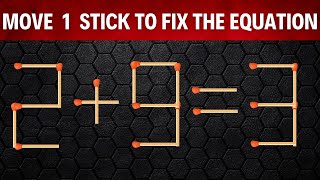 .Move 1 Stick To Make Equation Correct, Matchstick Puzzle by EASY & HARD 1,963 views 1 month ago 3 minutes, 11 seconds